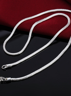 40-75cm 925 sterling Silver 1MM/2MM/3MM solid Snake Chain