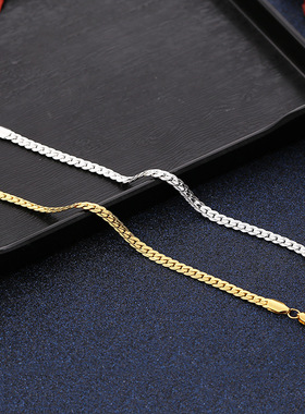 2024 sterling silver 18K gold 6MM chain bracelets neckalce
