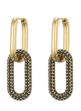 LOVBEAFAS Brand Gold Color Geometric Oval Rectangle Hoop