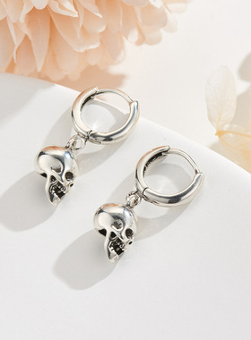 2023 925 Sterling Silver Earrings skull drop Earring