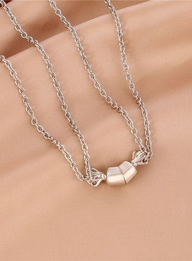 2 Pcs Stainless Steel Candy Pendant Magnetic Couple