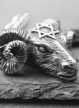 Men's New Fashion 316L Stainless Steel Hexagonal Star Satan