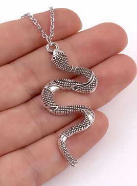 2023 punk Snake Pendant Necklace Golden Silver Color Unquie