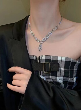 Vintage Multilayer Crystal Cute Bear Pendant Necklace For