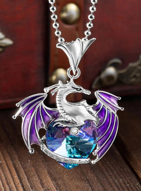 Vintage Accessories for Women Color Crystal Dragon Pendant