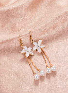 2023 Exquisite Women Long Pearl Tassel Earrings Earhooks