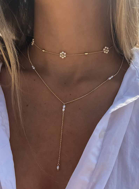 Bohemian Multilayer Handmade Flower Necklaces Vintage