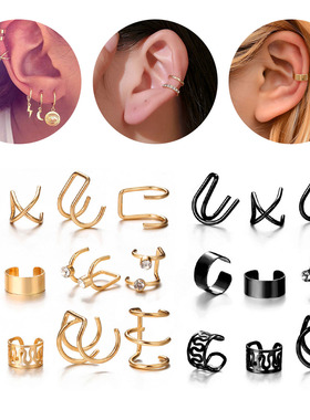 Crown U-shaped Ear Clips Hollow Butterfly Etro Earrings For