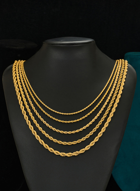 2/3/4/5/6mm 316L Rope Chain Necklace Stainless Steel Never