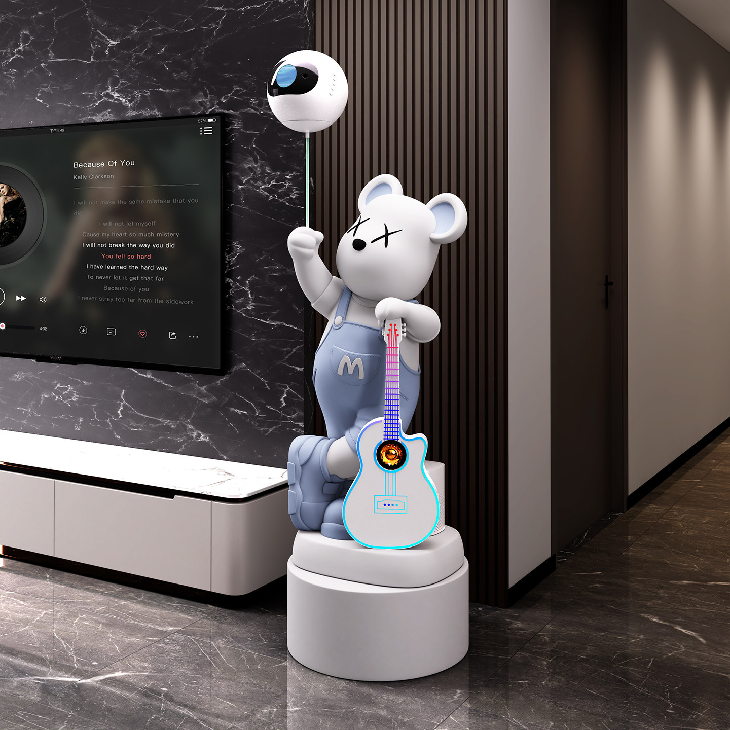 大型暴力熊落地客厅电视柜旁摆件K歌音箱轻奢乔迁送礼存钱罐高档,淘宝优惠券,粉丝福利购,淘宝优惠卷