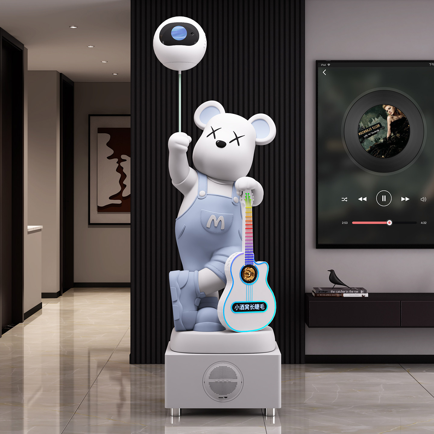 大型暴力熊落地客厅电视柜旁摆件K歌音箱轻奢乔迁送礼存钱罐高档,淘宝优惠券,粉丝福利购,淘宝优惠卷