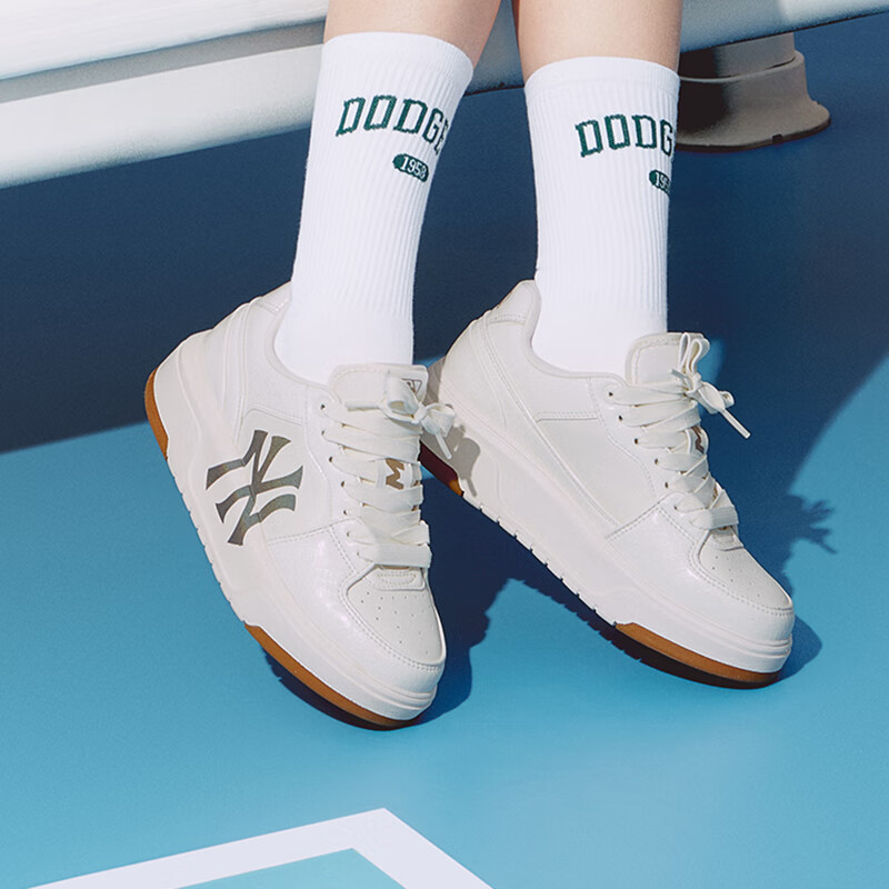 MLB鞋子男女虞书欣明星同款学长鞋休闲运动板鞋3ASXCLX4N-50WHS