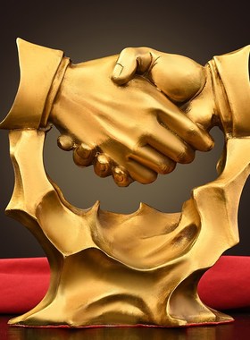 快速发货黄铜诚信摆件公司办公z书桌摆放店铺开业礼品合作共赢全