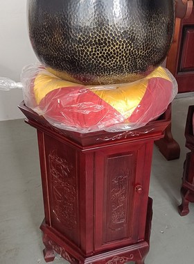 快速发货木e鱼铜磬龙雕寺院法器大殿法器大木鱼配木鱼锤棉垫手工