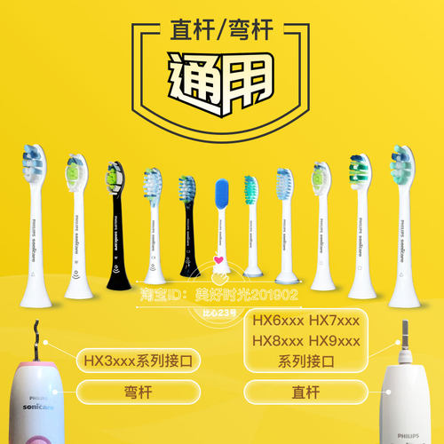 飞利浦电动牙刷头替换HX751V 682P Sonicare原装516m b 517w 991A - 图1