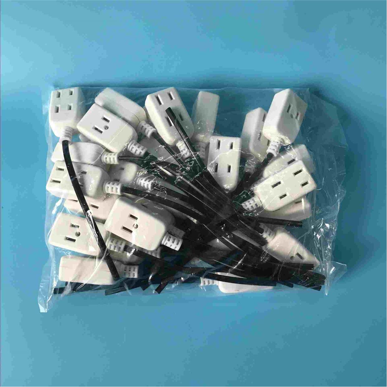 一体型多用两孔三孔带线母插头监控电源一分三母插一拖三多用插头 - 图1