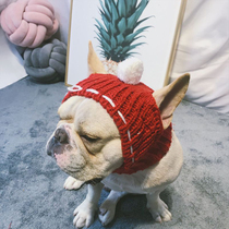 Pet Hair Line Hat Autumn Winter Warm Bacon Faciafighting Köki Knit Hat Large Canine Warm Dog Headgear