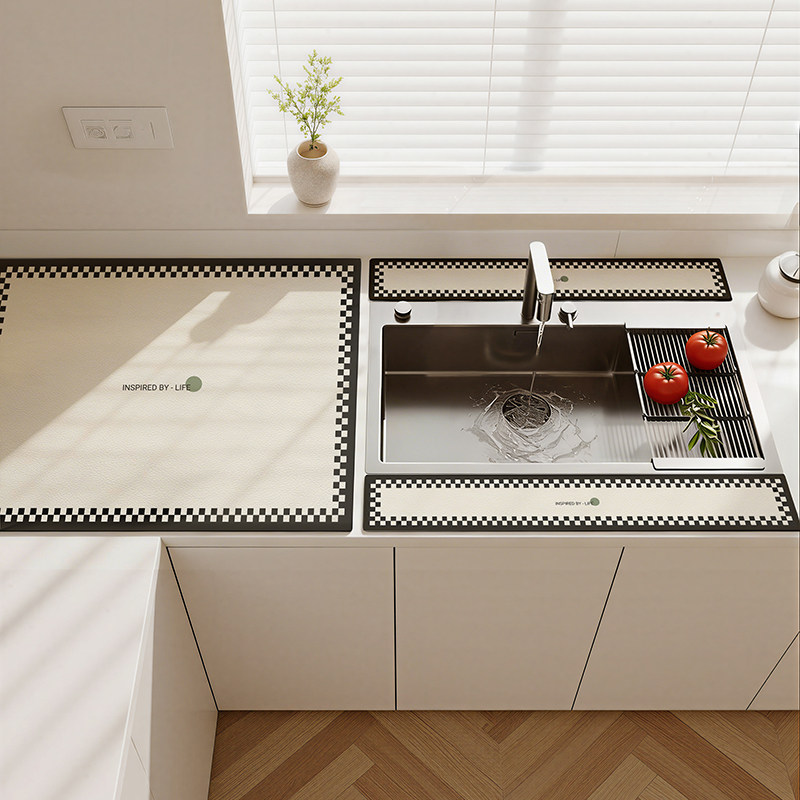 硅藻泥厨房台面沥水垫水槽边吸水垫可裁剪长条水池灶台专用隔热垫,淘宝优惠券,粉丝福利购,淘宝优惠卷