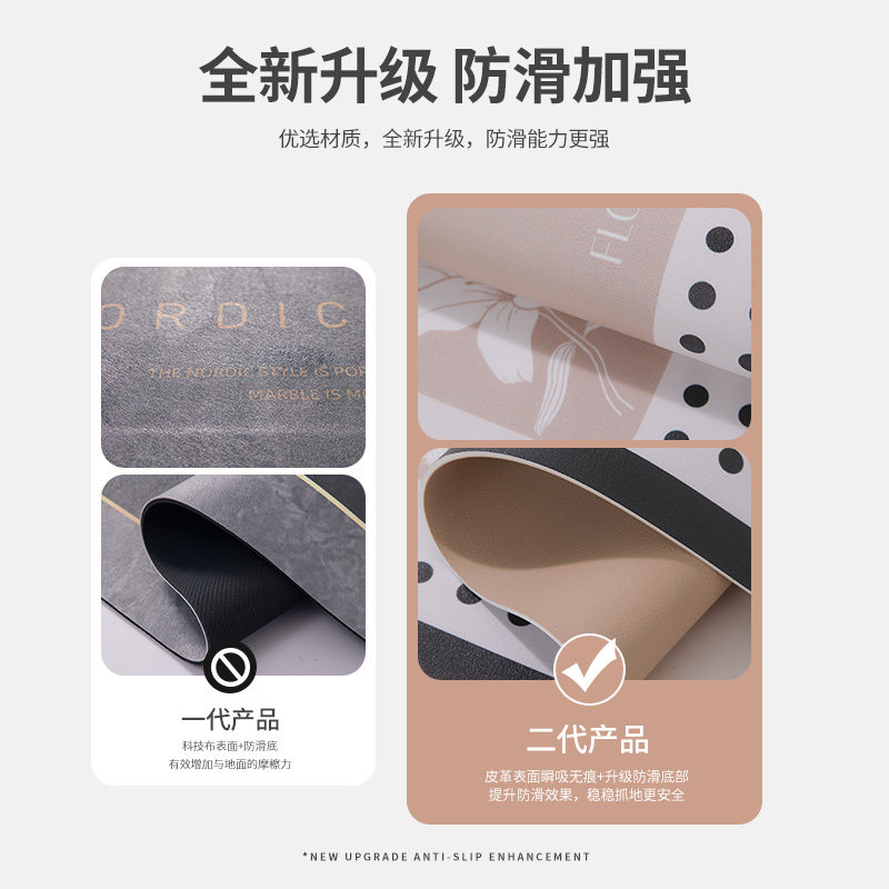 Kitchen floor mat anti-slip, oil-proof, wipeable and wash-free carpet