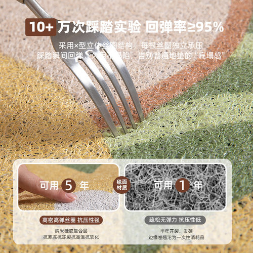 入户门地垫丝圈家用免洗玄关脚垫可裁剪地毯门口进门耐脏防滑垫子 - 图1