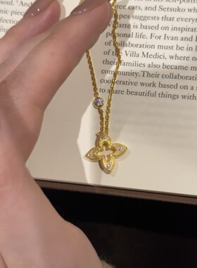 「幸运四叶草」纯银s999项链女