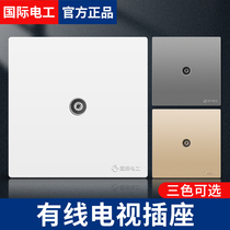 International Electrician 86 Type Wall Concealed switch socket Panel closed-circuit TV Panel One cable TV socket