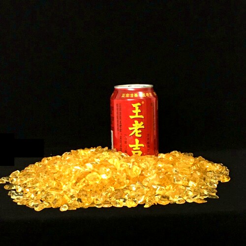 黄水晶碎石散装白水晶消磁碎水晶装聚宝盆铺花盆鱼缸碎水晶500克 - 图0