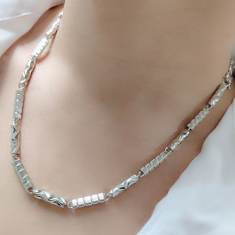 男生嘻哈潮流纯银吊坠抖音纯银项链 吴丽敏项链