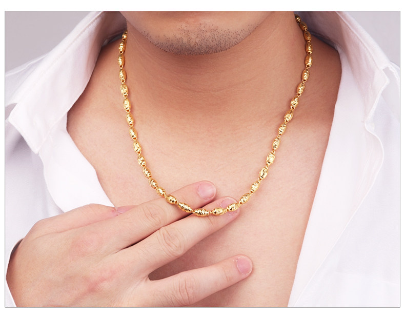 越南久不掉色欧币黄金色沙金项链 吴丽敏项链