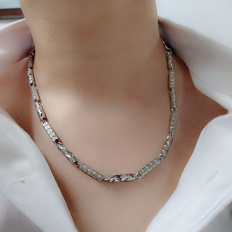 男生嘻哈潮流纯银吊坠抖音纯银项链 吴丽敏项链