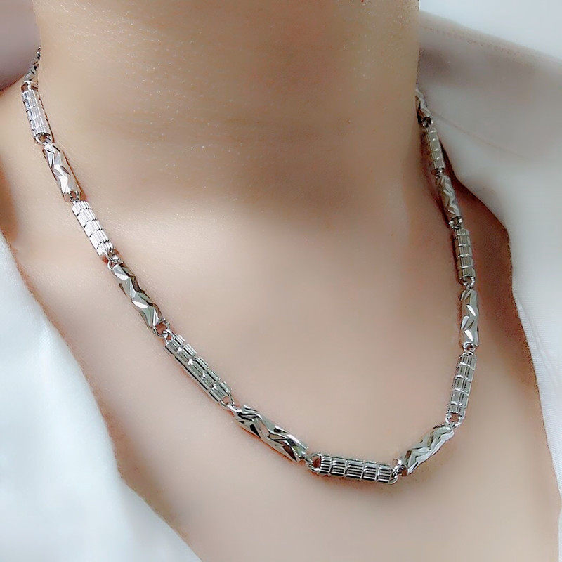 男生嘻哈潮流纯银吊坠抖音纯银项链 吴丽敏项链