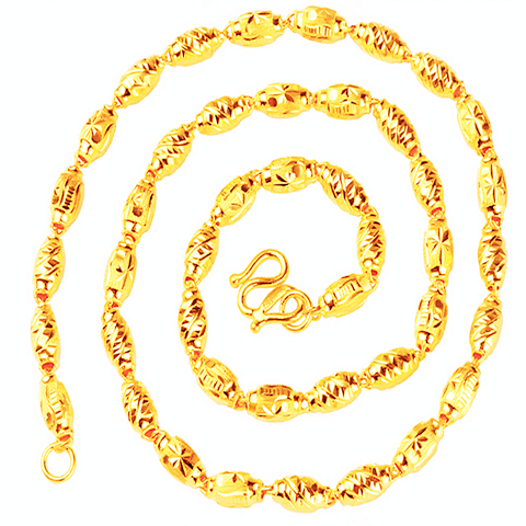 越南久不掉色欧币黄金色沙金项链 吴丽敏项链