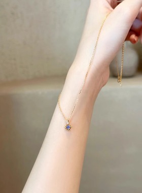 淡紫色锆石项链女轻奢优雅锁骨链