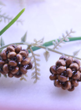 天然木珠16mm深色镂空球项链