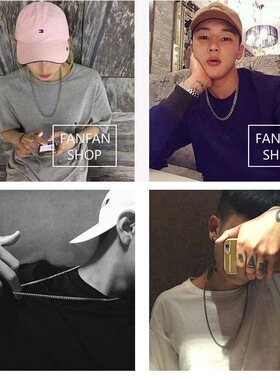 欧美嘻哈金项链钛钢简约街舞夜店