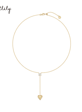 Riotlily艾特里里酷感爱心925银项链浪漫简约毛衣链圣诞送女友