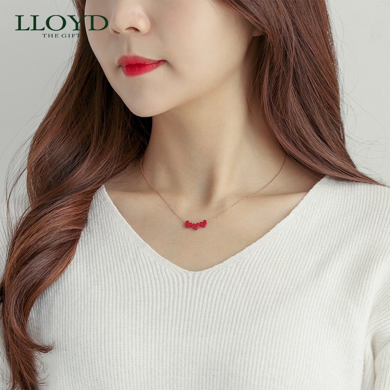lloyd洛雅蒂正品女韩国爱心锁骨链 LLOYD海外项链