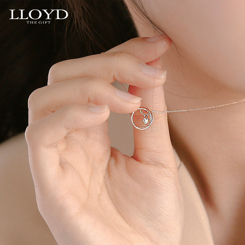 lloyd洛雅蒂正品女10k金满月项链 LLOYD海外项链