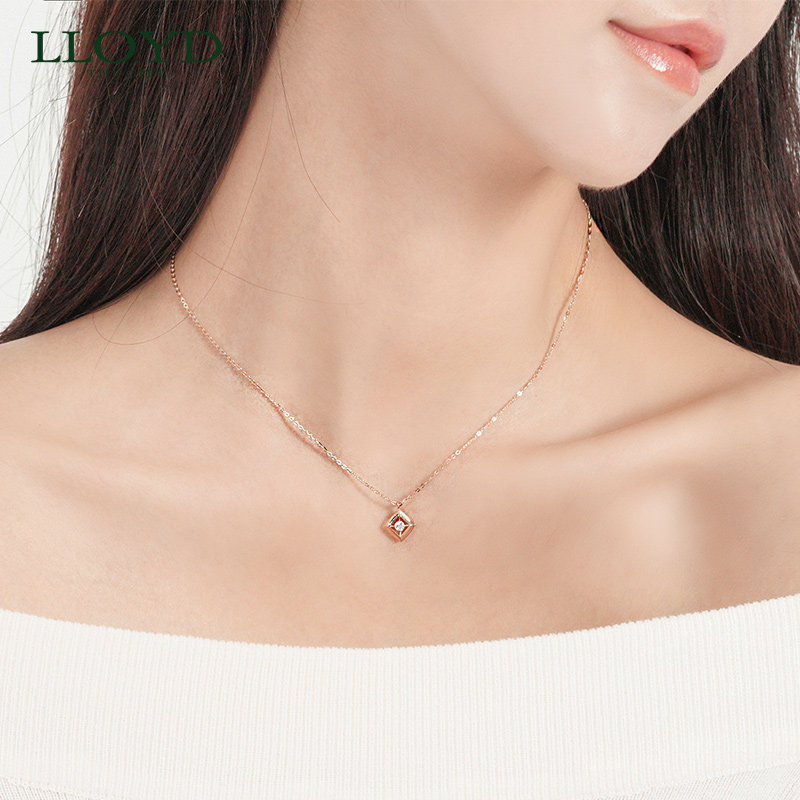 lloyd洛雅蒂正品女方环钻石项链 LLOYD海外项链