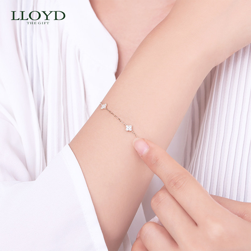 lloyd洛雅蒂正品女14k金幸运手链 LLOYD海外手链