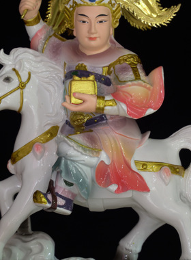 骑马将军黄小跑神像工艺品摆件