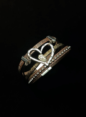 Vintage古着 Leather love手环