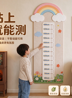 呈烁高级感客厅毛毡板身高测量墙