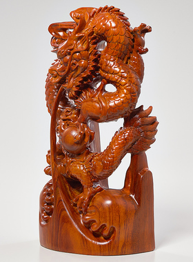 摆件龙形工艺品实木办公室