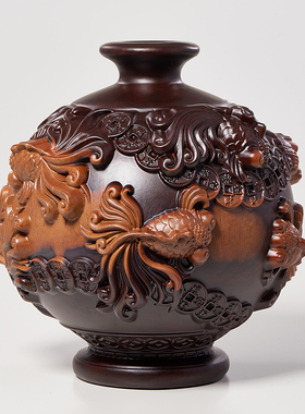 黑檀木雕金玉满堂乔迁送礼工艺品