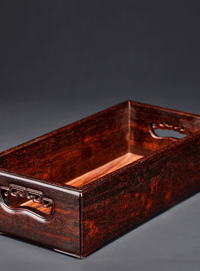 印度小叶紫檀盘中承盘紫砂壶