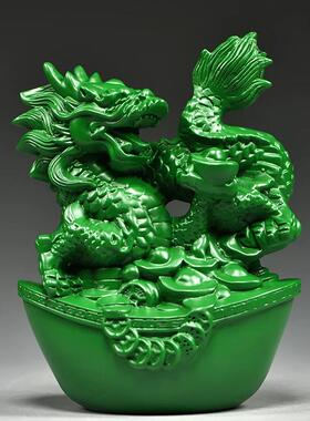绿色木雕十二生肖摆件一套实木质鼠牛虎兔龙蛇马羊猴鸡狗猪工艺品