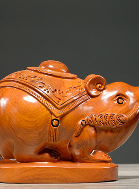 刺史风水老鼠摆件红木工艺品