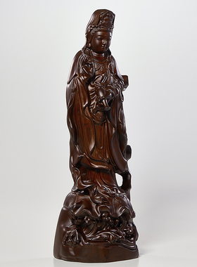 南海观音菩萨佛像实木工艺品