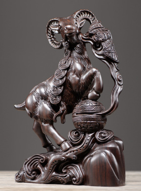 刺史客厅十二生肖风水黑檀木雕